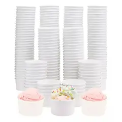 Pasteleria - 200 Vasos Polipapel Helado Vasos Desechables Pote Helado 4oz