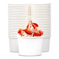 Pasteleria - 100 Vasos Desechables Polipapel Pote Helado Vaso Postre 4.5oz
