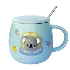 GENERICO - Tazón taza koala ceramica celeste