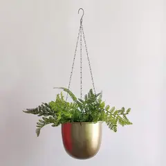 REGALITOLINDO CL - Porta Maceta Macetero Metal Colgante Dorado Diseño Nórdico