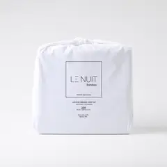 LE NUIT - Set Sábanas 1,5 Plazas 100% Bambú 230 Hilos Essentials Liso Blanco