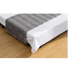 ANGELES DEL HOGAR - Piecera Peludas con diseño 2 plazas/King Gris