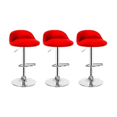 GLOBAL LATIN GROUP - Pack 3 Sillas Piso Bar - Rojo