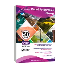 CURSOR - Papel Fotografico Glossy Carta/180gr/50 Hjs/