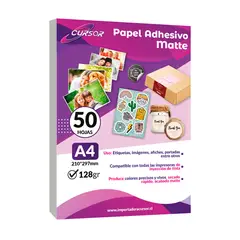 CURSOR - Papel Adhesivo Matte A4/128g /50 Hjs