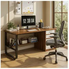 HOMER DESIGN - Escritorio Moderno Con Cajoneras 120x60x72cm Para Oficina