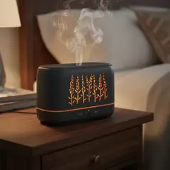 GENERICO - Humidificador Flame Difusor De Aceite Aromas 200ml negro