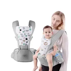 BABYMINE - Portabebé Ergonómico Asiento Multifuncional 6 En 1 Gris