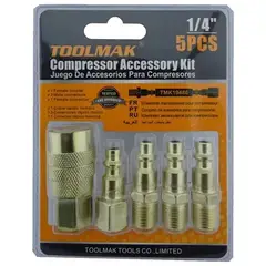 GENERICO - Kit Juego Accesorios Acoples Rapido P/ Compresor 5 Pcs Tmk