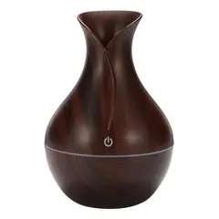 IMPORTCLICK - Humidificador Aromatizador 130ML Jarrón Madera Con LED y USB