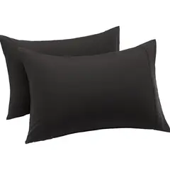 AZ AURAZEUS - Set 2 Fundas De Almohada 50x70 Negra Suave Hilos Aura Zeus AZ