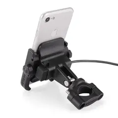 MOTOWOLF - Soporte de Aluminio para celular + cargador USB 2805