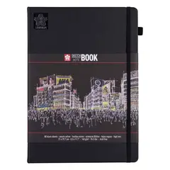 SAKURA - Sketchbook Hoja Color Negro A4(21X30cm) 140gr 80hj