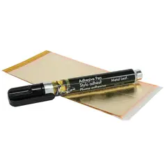 SPEEDBALL - Kit de 6 hojas Pan de Oro + lápiz adhesivo Mona Lisa