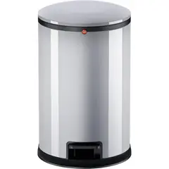 HAILO - BASURERO CON TAPA Y PEDAL PLATEADO PURE M 12 LT