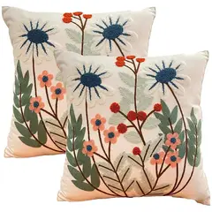 GENERICO - Pack De 02 Fundas Para Cojin Bordados 45x45 Cm mod01