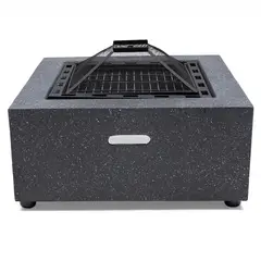 RELAN - Fogón a Carbón Stone Brasero y Parrilla Simil Piedra