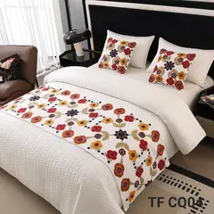 ANGELES DEL HOGAR - Pieceras Bordadas + 2 Fundas De Cojin 2 plazasKing