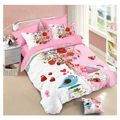 COMPRAPO - Cubrecama Quilt Infantil Juvenil Liviano 1.5 Pza Love Birds