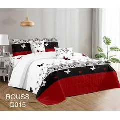 GENERICO - Cobertor Tipo Quilt de Verano / Cubrecamas 2 Plazas Diseño Mariposas