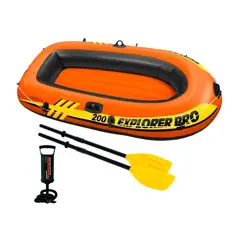 INTEX - Bote Inflable Explorer Pro 200 Remos + Inflador