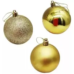 GENERICO - X8 Esferas Navideñas Bambalinas Esferas Navidad Decorar 7 Cm DORADO