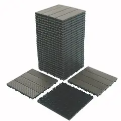 GENERICO - Piso Deck Terraza 30x30x2cm Grafito Lineal Pack x11 Palmetas 1m2