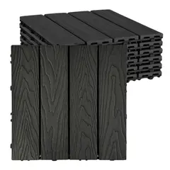 GENERICO - Piso Deck Terraza 30x30x2cm Black Madera Pack x11 Palmetas 1m2