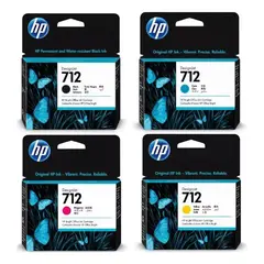 HP - Cartuchos de Tinta 712XL Negro + 712 Colores Pack