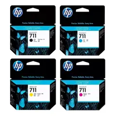 HP - Cartuchos de Tinta 711XL Negro + 711 Colores Pack