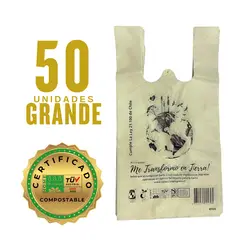 GENERICO - Bolsa Camiseta - Biodegradable & Compostable - 48x55 - 50 unidades