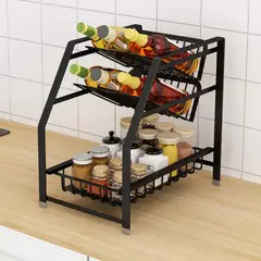 MP - Organizador Rack Especiero De Cocina Botellas 3 Niveles
