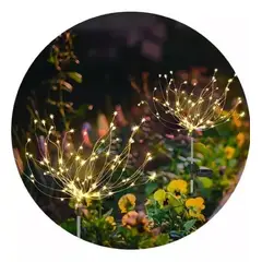 SHOP EHOME BAG - Luces Led Fuego Artificial Solares Navidad 2 Unidades color Calido