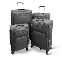 HOME & DESING - Set de 4 Maletas Blandas color Negro