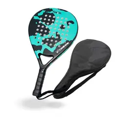 PWRFITNESS - Pala de Pádel Black Edition con Funda –Diseño Vintage Pro Verde con Negro