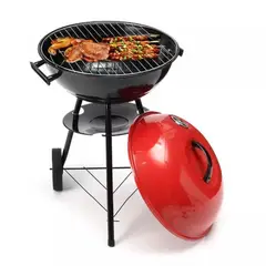 HOME & DESING - Parrilla Redonda con tapa Roja