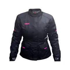 YAMAHA - Chaqueta Railway Mujer Touring Negro Rosado