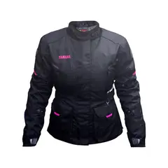 YAMAHA - Chaqueta Railway Mujer Touring Negro Rosado