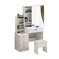HOMER DESIGN - Tocador XL Con Espejo Movible 100 de ANCHOx40x131cm Con Taburete