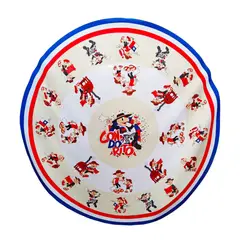 GENERICO - MANTEL DE TELA MESA REDONDA LAVABLE 180 CM FIESTAS PATRIAS CUECAZO