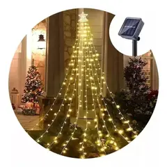 SHOP EHOME BAG - Luces Led Estrella Cortina Solar Exterior Navidad Guirnalda Cálida