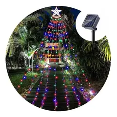 SHOP EHOME BAG - Luces Led Estrella Cortina Solar Exterior Navidad Guirnalda Multicolor