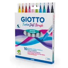 GIOTTO - Marcador Punta Pincel Turbo Soft Brush 10 Colores