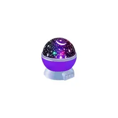 GENERICO - Lámpara Led Proyector Giratorio Espantacuco Galaxia Velador Morado