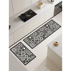 ANGELES DEL HOGAR - Alfombras De Cocina 2 Piezas Antideslizante Goma