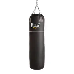 EVERLAST - Saco de Boxeo Pesado de Cuero 100lb - Negro
