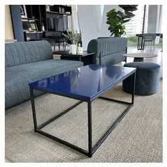 BM BRUNO MARMOL - Mesa de Centro Cuarzo Galaxy Azul 100x60 cm