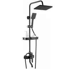 KUANGYE - Columna De Ducha Negra Mate 3 Funciones