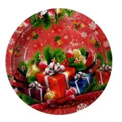 OEM - SET X 3 BANDEJA REDONDA NAVIDAD 32cmx4cm (DISEÑOS VARIOS)