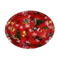 OEM - SET X 3 BANDEJA OVALADA NAVIDAD 39cmx30X4cm (DISEÑOS VARIOS)